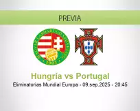 Pronóstico Hungría Portugal (09 septiembre 2025)