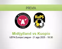 Pronóstico Midtjylland Kuopio (21 agosto 2025)