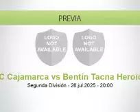 Pronóstico FC Cajamarca Bentín Tacna Heroica (26 julio 2025)