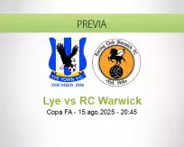 Pronóstico Lye RC Warwick (15 agosto 2025)