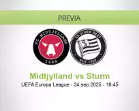 Pronóstico Midtjylland Sturm (24 septiembre 2025)