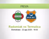 Pronóstico Radomiak Termalica (22 agosto 2025)
