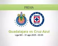 Pronóstico Guadalajara Cruz Azul (30 agosto 2025)