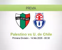Pronóstico Palestino U. de Chile (13 febrero 2026)