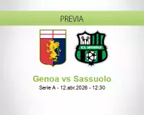 Pronóstico Genoa Sassuolo (12 abril 2026)