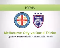Pronóstico Melbourne City Darul Ta'zim (25 noviembre 2025)