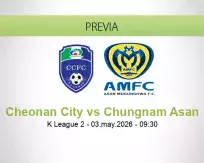 Pronóstico Cheonan City Chungnam Asan (03 mayo 2026)