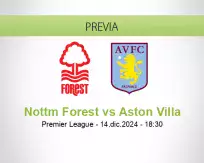 Pronóstico Nottm Forest Aston Villa (14 diciembre 2024)