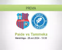 Pronóstico Paide Tammeka (26 octubre 2024)