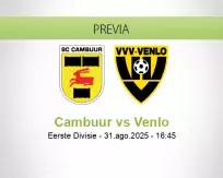 Pronóstico Cambuur Venlo (31 agosto 2025)