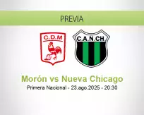 Pronóstico Morón Nueva Chicago (23 agosto 2025)