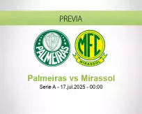 Pronóstico Palmeiras Mirassol (16 julio 2025)