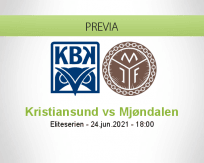 Pronóstico Kristiansund Mjøndalen (24 junio 2021)