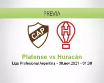 Pronóstico Platense Huracán (29 noviembre 2021)
