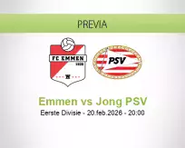 Pronóstico Emmen Jong PSV (20 febrero 2026)
