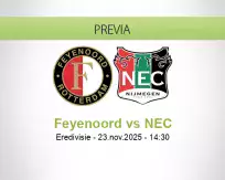 Pronóstico Feyenoord NEC (23 noviembre 2025)