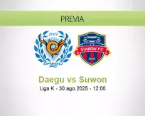 Pronóstico Daegu Suwon (30 agosto 2025)