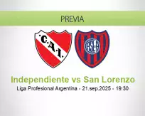 Pronóstico Independiente San Lorenzo (21 septiembre 2025)