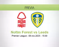 Pronóstico Nottm Forest Leeds (09 noviembre 2025)
