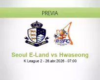 Pronóstico Seoul E-Land Hwaseong (26 abril 2026)