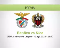 Pronóstico Benfica Nice (12 agosto 2025)
