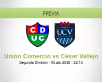 Pronóstico Unión Comercio César Vallejo (05 abril 2026)