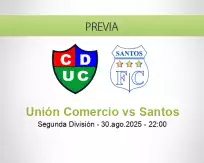 Pronóstico Unión Comercio Santos (30 agosto 2025)