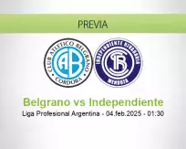 Pronóstico Belgrano Independiente (03 febrero 2025)