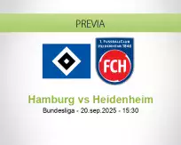 Pronóstico Hamburg Heidenheim (20 septiembre 2025)