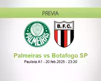 Pronóstico Palmeiras Botafogo SP (20 febrero 2025)