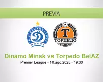 Pronóstico Dinamo Minsk Torpedo BelAZ (10 agosto 2025)