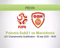 Pronóstico Polonia Sub21 Macedonia (05 septiembre 2025)