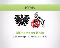 Pronóstico Münster Köln (22 noviembre 2024)