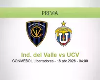Pronóstico Ind. del Valle UCV (16 abril 2026)