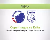 Pronóstico Copenhague Drita (22 julio 2025)