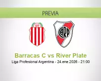 Pronóstico Barracas C River Plate (24 enero 2026)