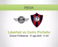 Pronóstico Libertad Cerro Porteño (31 agosto 2025)