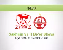 Pronóstico Sakhnin H Be'er Sheva (03 enero 2026)