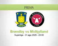 Pronóstico Brøndby Midtjylland (31 agosto 2025)