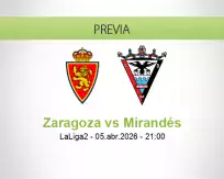Pronóstico Zaragoza Mirandés (05 abril 2026)