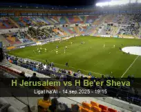 Pronóstico H Jerusalem H Be'er Sheva (14 septiembre 2025)