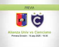 Pronóstico Alianza Univ Cienciano (14 septiembre 2025)