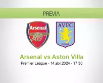 Pronóstico Arsenal Aston Villa (14 abril 2024)