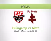 Pronóstico Guingamp Metz (15 febrero 2025)