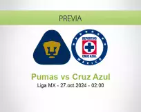 Pronóstico Pumas Cruz Azul (26 octubre 2024)