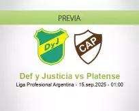 Pronóstico Def y Justicia Platense (14 septiembre 2025)