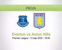 Pronóstico Everton Aston Villa (13 septiembre 2025)