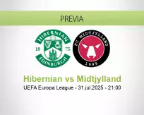 Pronóstico Hibernian Midtjylland (31 julio 2025)