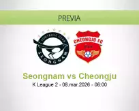 Pronóstico Seongnam Cheongju (08 marzo 2026)