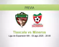 Pronóstico Tlaxcala Mineros (03 agosto 2025)